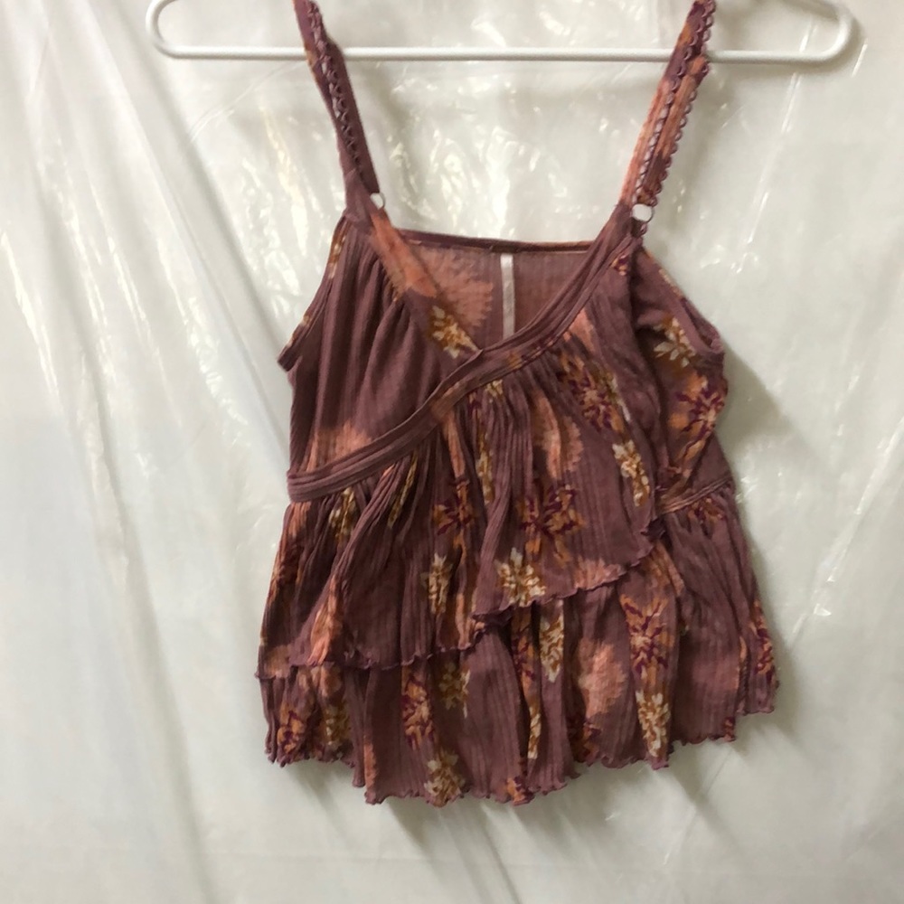 XS Free People Dusty Rose/Mauve Floral Tank